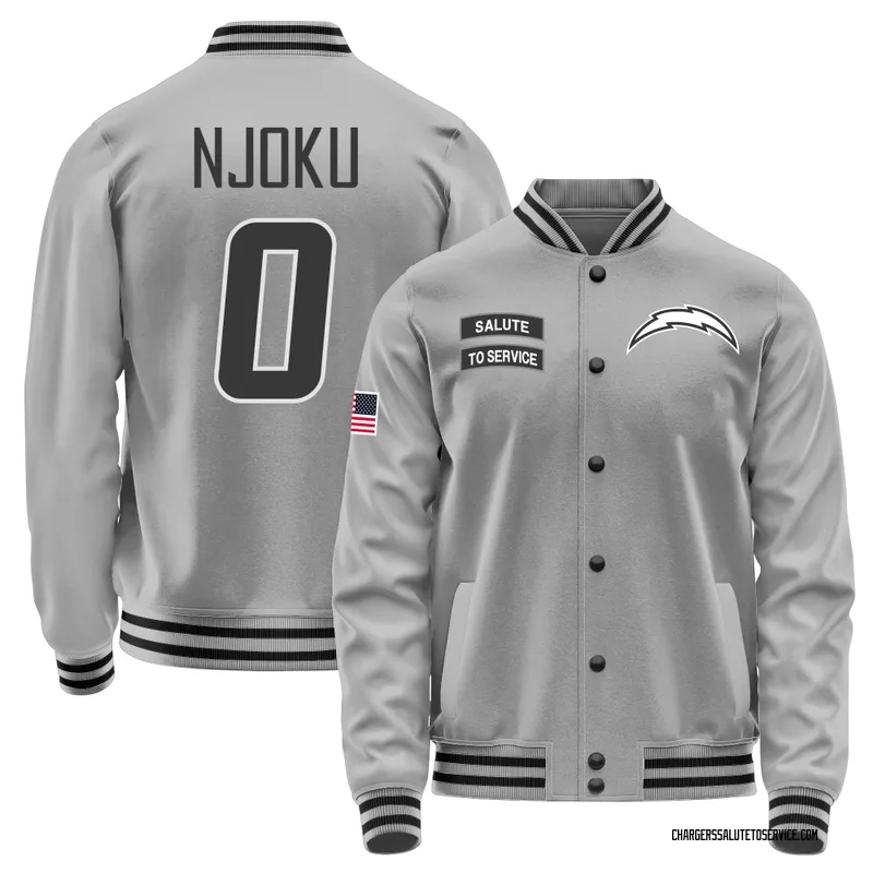 Youth David Njoku Los Angeles Chargers Gray Salute to Service Performance Jacket