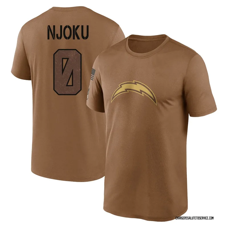 Youth David Njoku Los Angeles Chargers Legend Brown 2023 Salute To Service Performance T-Shirt
