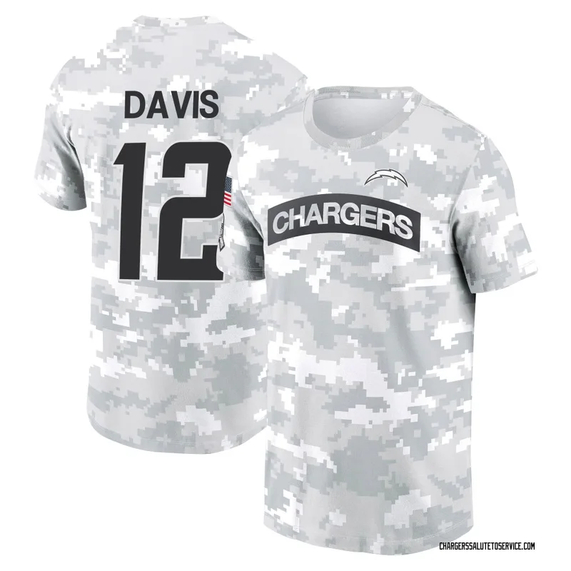 Youth Derius Davis Los Angeles Chargers Camo Arctic 2024 Salute to Service Performance T-Shirt