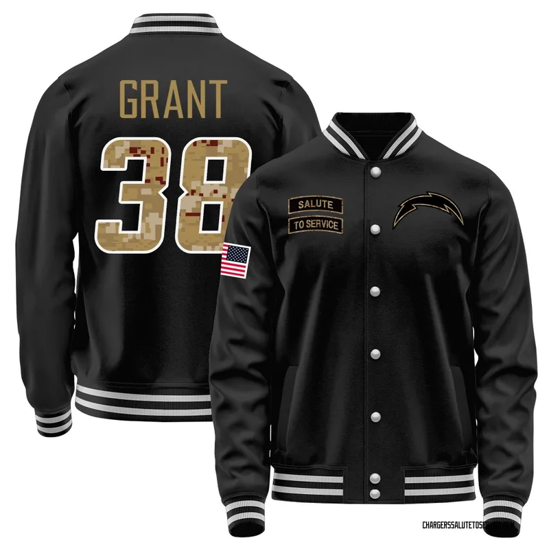 Youth Devin Grant Los Angeles Chargers Black Salute to Service Sideline Performance Jacket