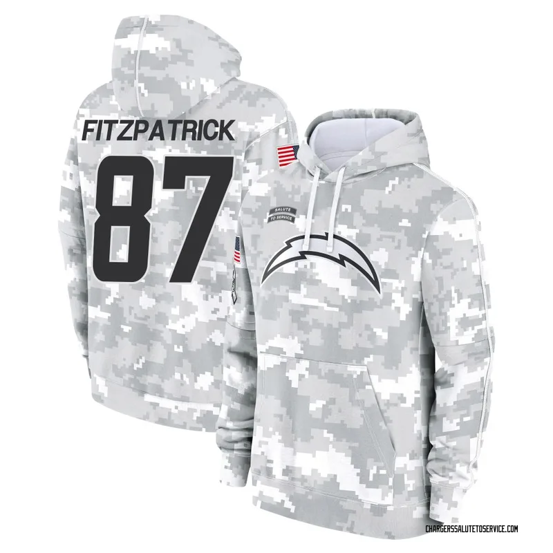 Youth Dez Fitzpatrick Los Angeles Chargers Camo Arctic 2024 Salute to Service Club Fleece Pullover Hoodie