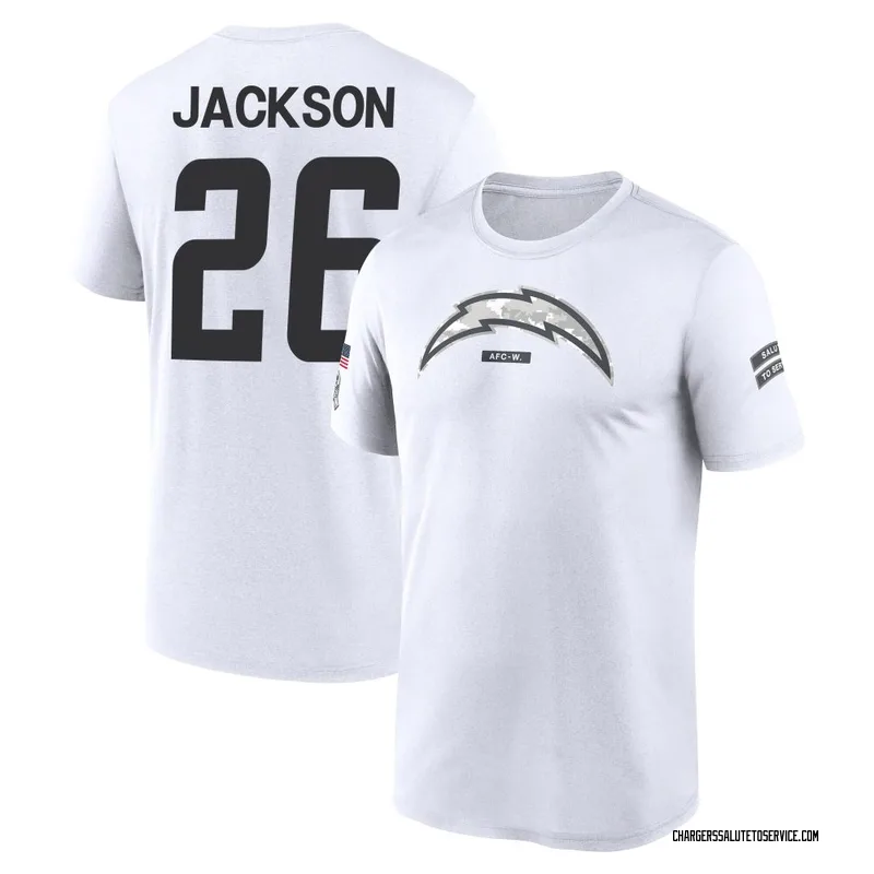 Youth Donte Jackson Los Angeles Chargers Legend White 2024 Salute to Service Performance T-Shirt