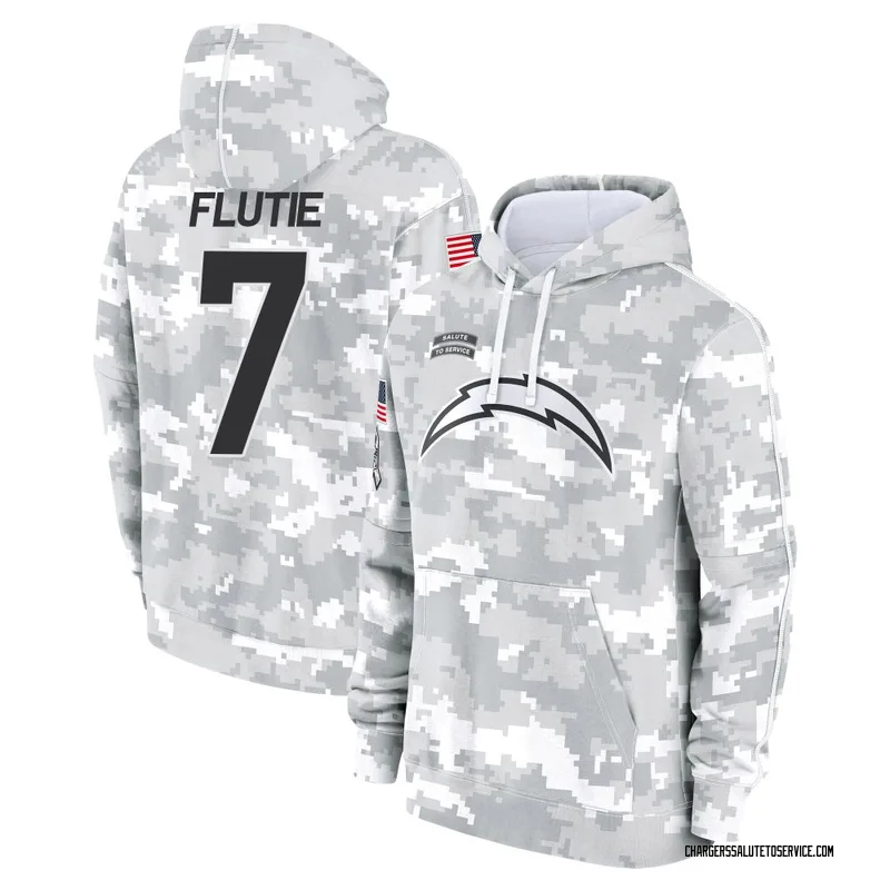 Youth Doug Flutie Los Angeles Chargers Camo Arctic 2024 Salute to Service Club Fleece Pullover Hoodie