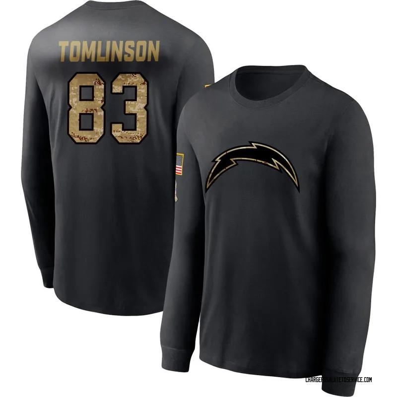 Youth Eric Tomlinson Los Angeles Chargers Black 2020 Salute To Service Sideline Performance Long Sleeve T-Shirt