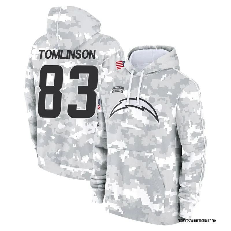 Youth Eric Tomlinson Los Angeles Chargers Camo Arctic 2024 Salute to Service Club Fleece Pullover Hoodie