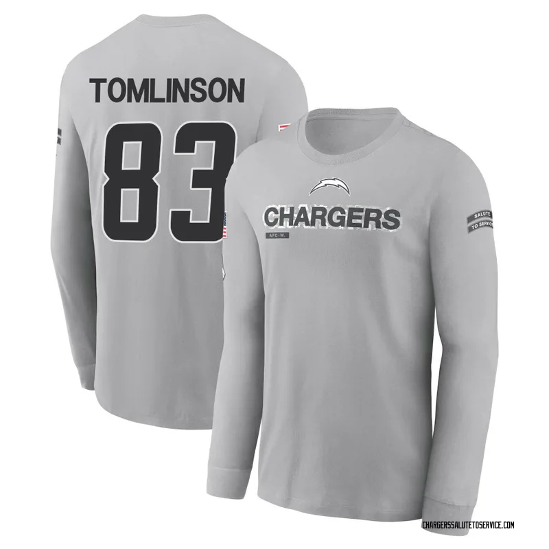 Youth Eric Tomlinson Los Angeles Chargers Gray 2024 Salute to Service Long Sleeve T-Shirt