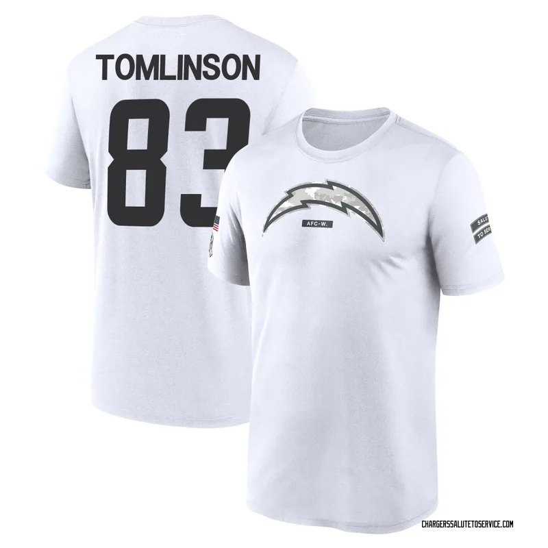 Youth Eric Tomlinson Los Angeles Chargers Legend White 2024 Salute to Service Performance T-Shirt