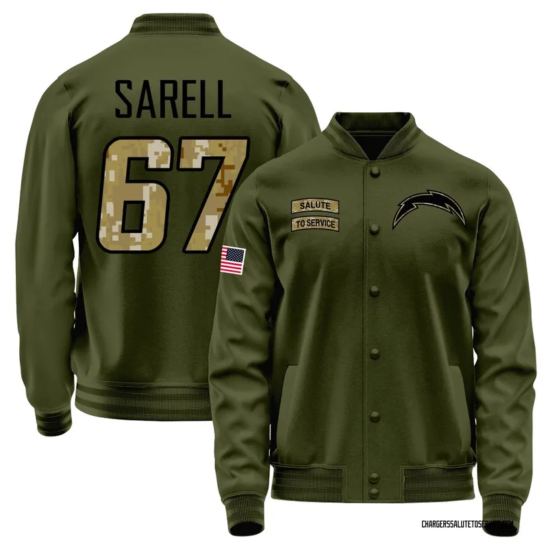 Youth Foster Sarell Los Angeles Chargers Olive Salute to Service Sideline Performance Jacket