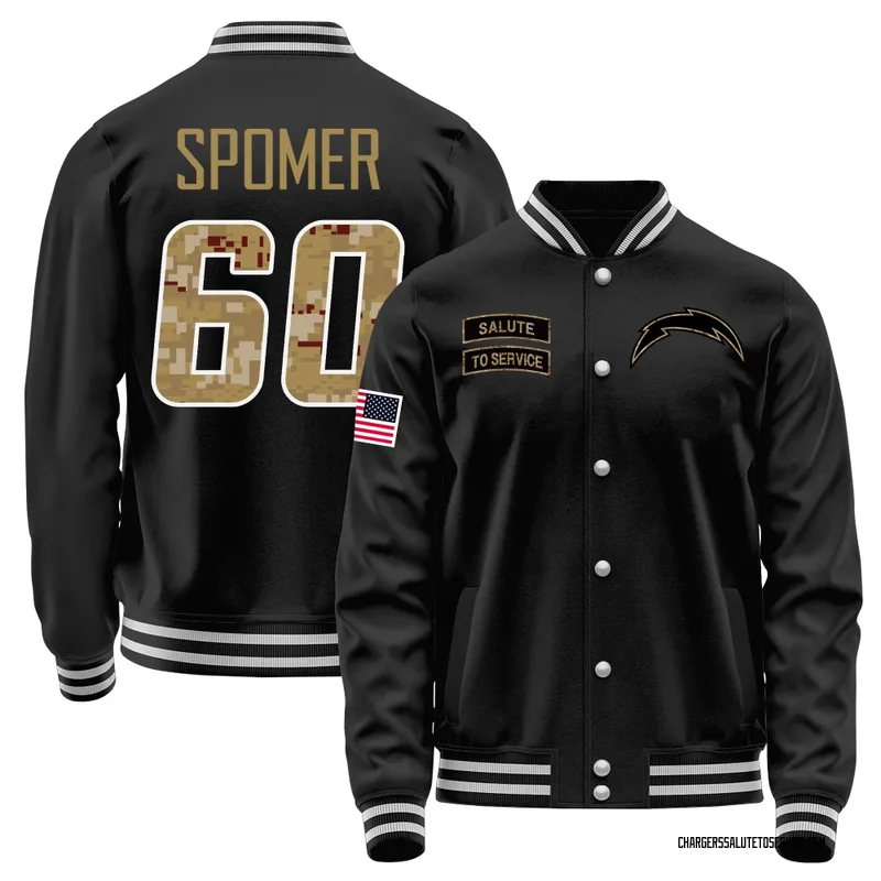 Youth Jacob Spomer Los Angeles Chargers Black Salute to Service Sideline Performance Jacket