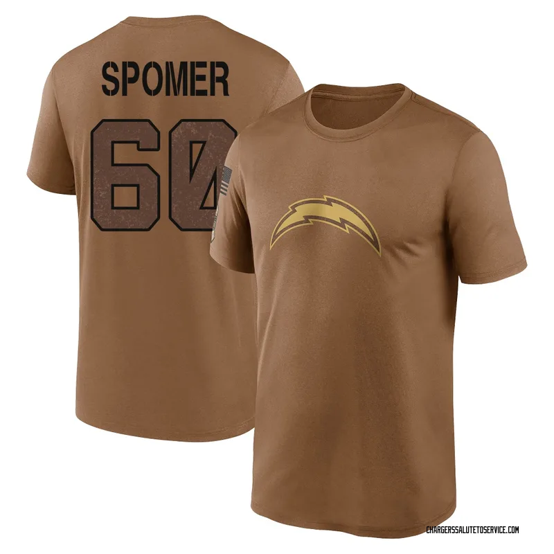 Youth Jacob Spomer Los Angeles Chargers Legend Brown 2023 Salute To Service Performance T-Shirt