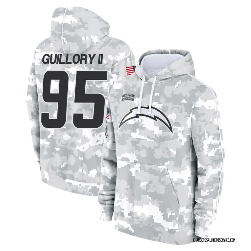 Youth Jacobian Guillory II Los Angeles Chargers Camo Arctic 2024 Salute to Service Club Fleece Pullover Hoodie