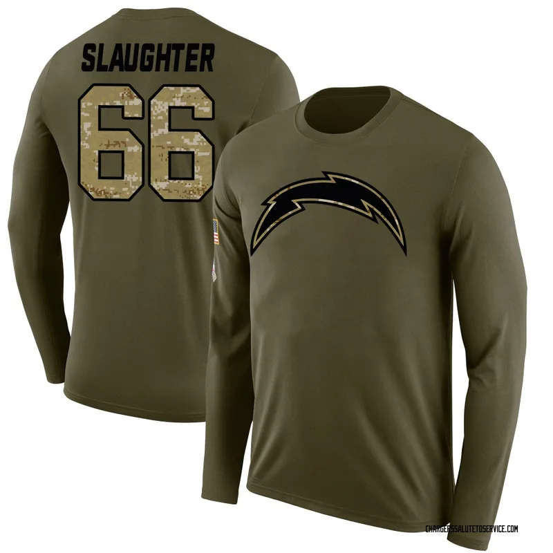 Youth Jake Slaughter Los Angeles Chargers Legend Olive Salute to Service Sideline Long Sleeve T-Shirt