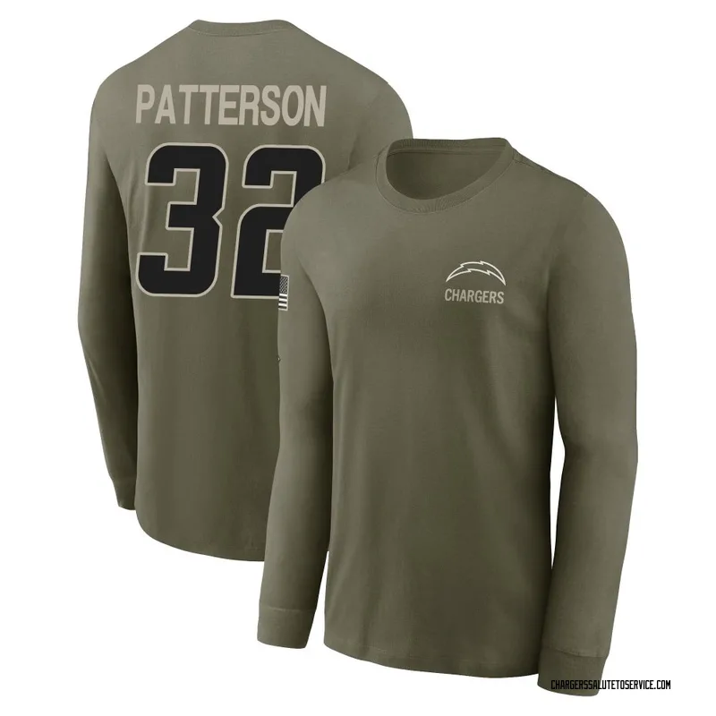 Youth Jaret Patterson Los Angeles Chargers Olive 2025 Salute to Service Sideline Long Sleeve T-Shirt