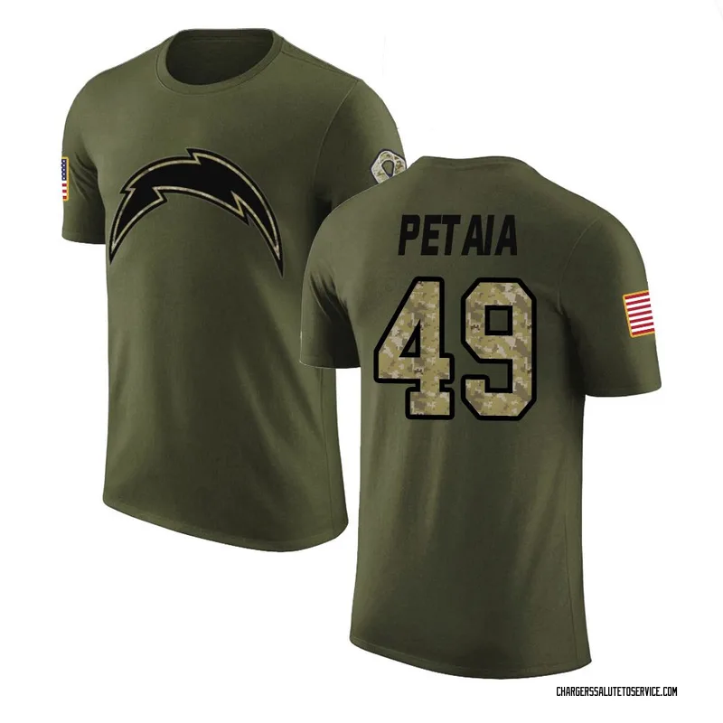 Youth Jordan Petaia Los Angeles Chargers Legend Olive Salute to Service T-Shirt