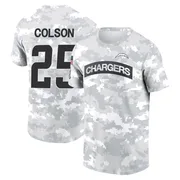 Youth Junior Colson Los Angeles Chargers Camo Arctic 2024 Salute to Service Performance T-Shirt