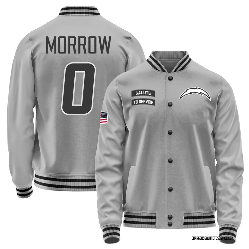 Youth Mante Morrow Los Angeles Chargers Gray Salute to Service Performance Jacket