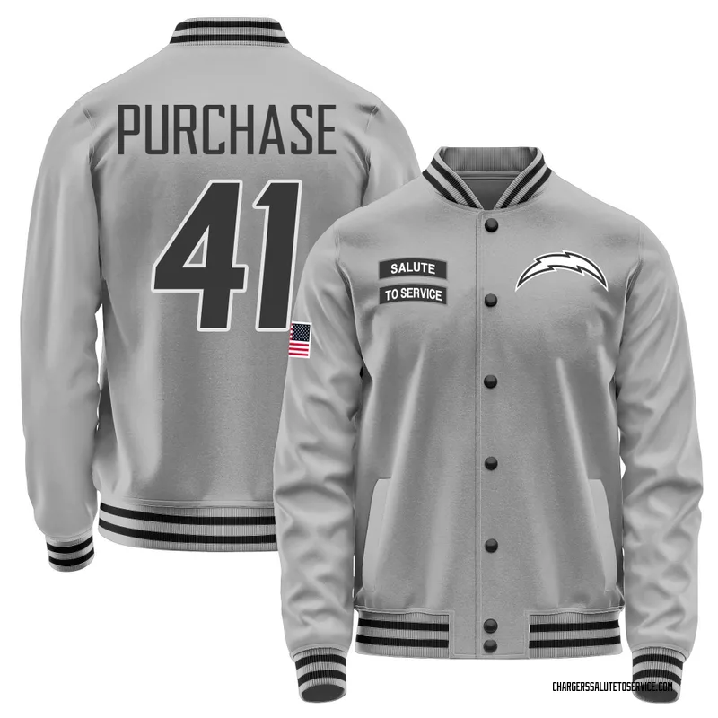 Youth Myles Purchase Los Angeles Chargers Gray Salute to Service Performance Jacket