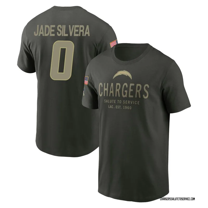 Youth Nesta Jade Silvera Los Angeles Chargers Green Forest/ 2025 Salute to Service Sideline Primary Edge T-Shirt