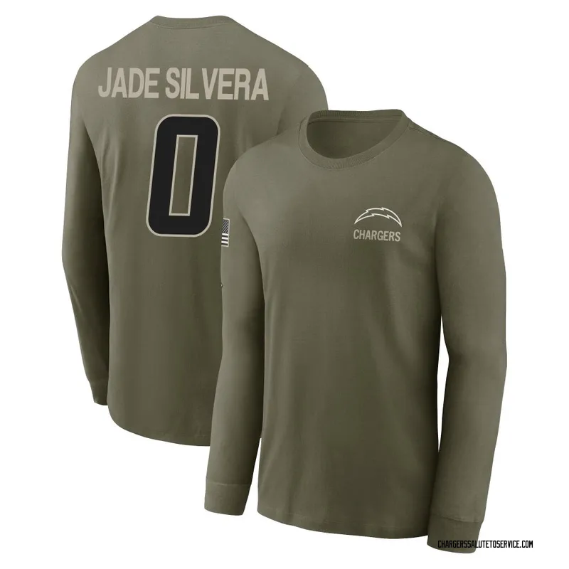 Youth Nesta Jade Silvera Los Angeles Chargers Olive 2025 Salute to Service Sideline Long Sleeve T-Shirt