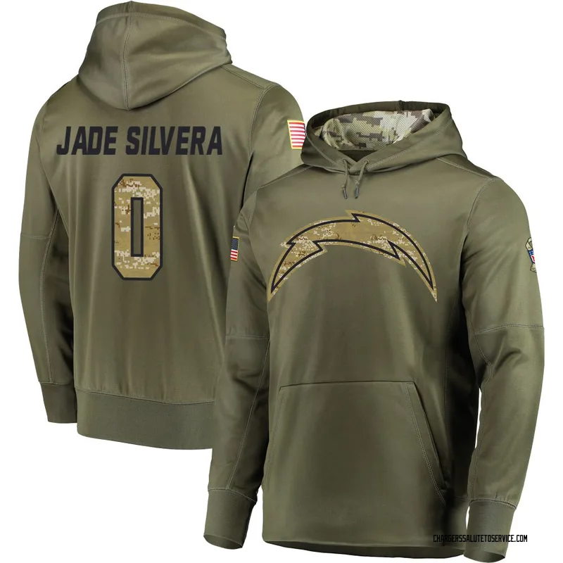 Youth Nesta Jade Silvera Los Angeles Chargers Olive Salute to Service Pullover Hoodie