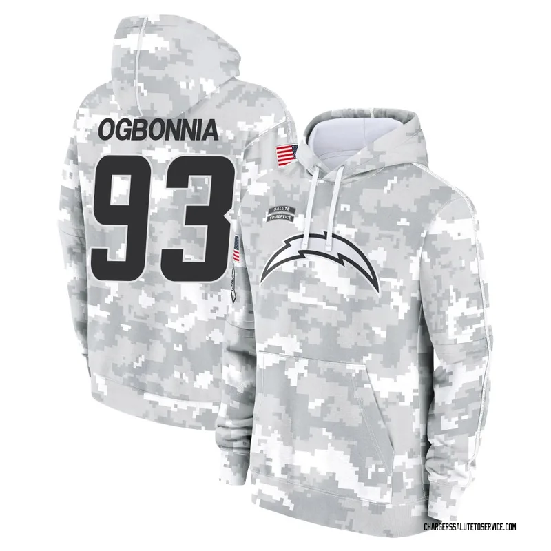 Youth Otito Ogbonnia Los Angeles Chargers Camo Arctic 2024 Salute to Service Club Fleece Pullover Hoodie