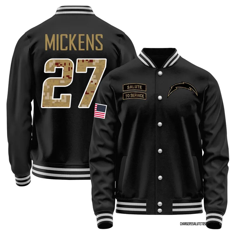Youth RJ Mickens Los Angeles Chargers Black Salute to Service Sideline Performance Jacket