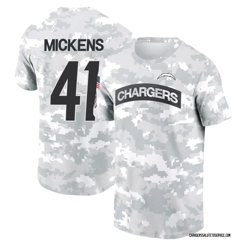 Youth R.J. Mickens Los Angeles Chargers Camo Arctic 2024 Salute to Service Performance T-Shirt