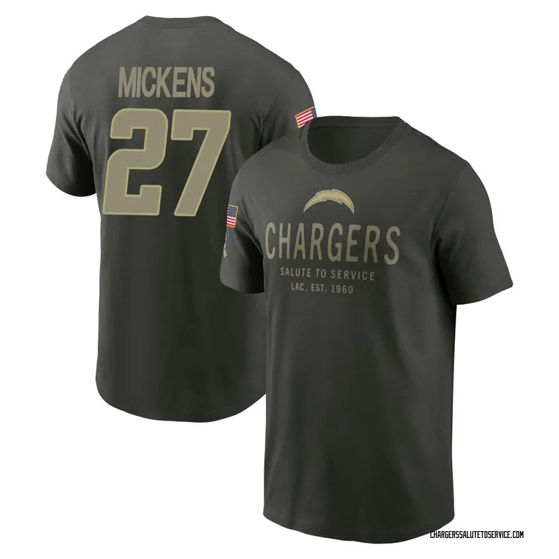 Youth RJ Mickens Los Angeles Chargers Green Forest/ 2025 Salute to Service Sideline Primary Edge T-Shirt