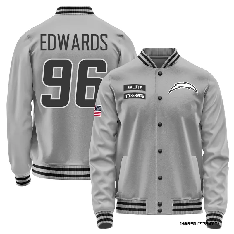 Youth TeRah Edwards Los Angeles Chargers Gray Salute to Service Performance Jacket