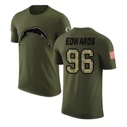 Youth TeRah Edwards Los Angeles Chargers Legend Olive Salute to Service T-Shirt