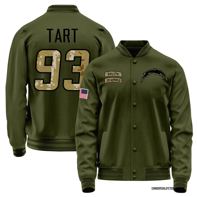 Youth Teair Tart Los Angeles Chargers Olive Salute to Service Sideline Performance Jacket