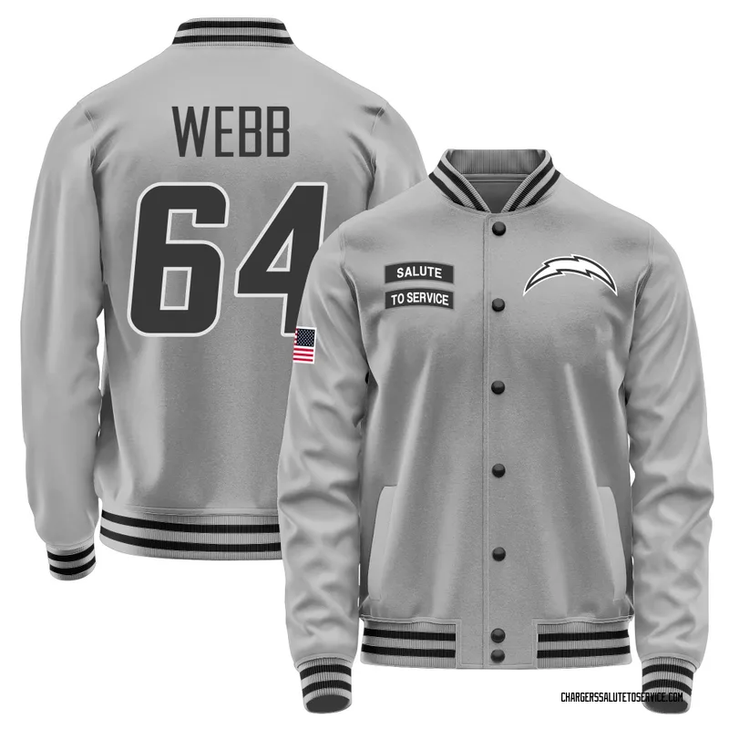 Youth Terry Webb Los Angeles Chargers Gray Salute to Service Performance Jacket