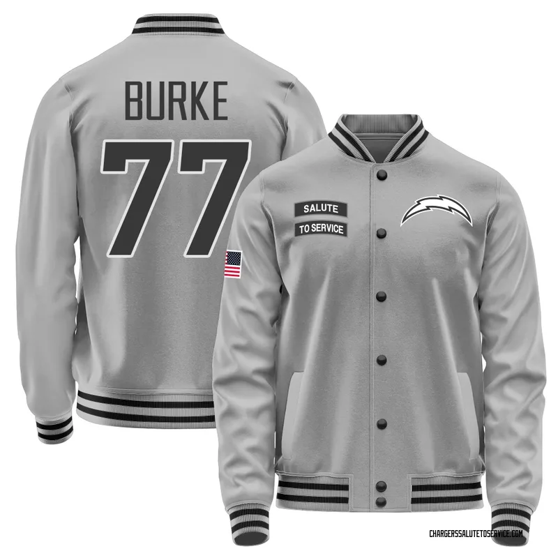Youth Travis Burke Los Angeles Chargers Gray Salute to Service Performance Jacket