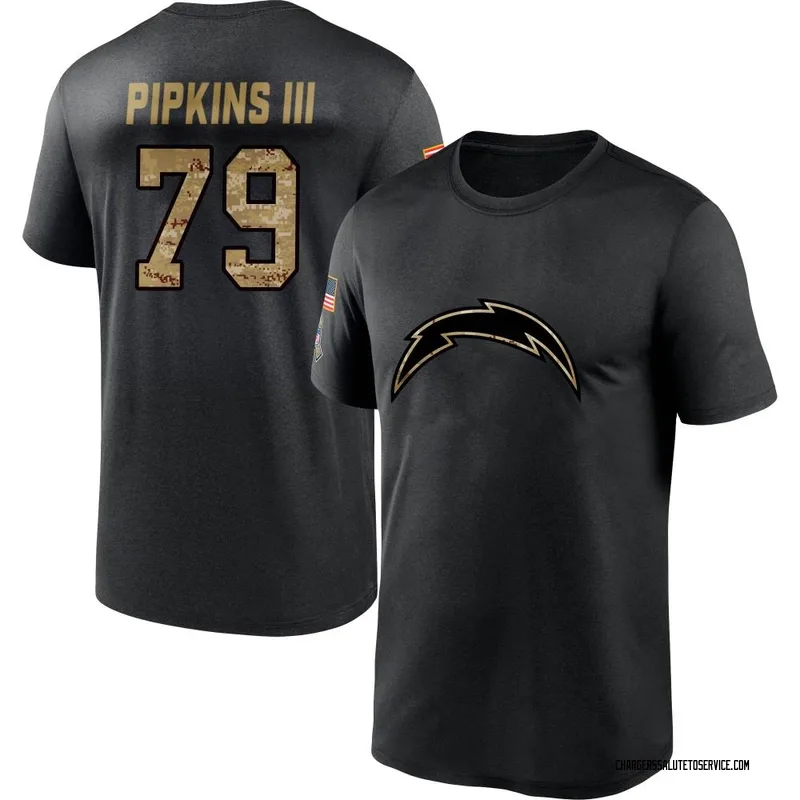 Youth Trey Pipkins III Los Angeles Chargers Black 2020 Salute To Service Performance T-Shirt