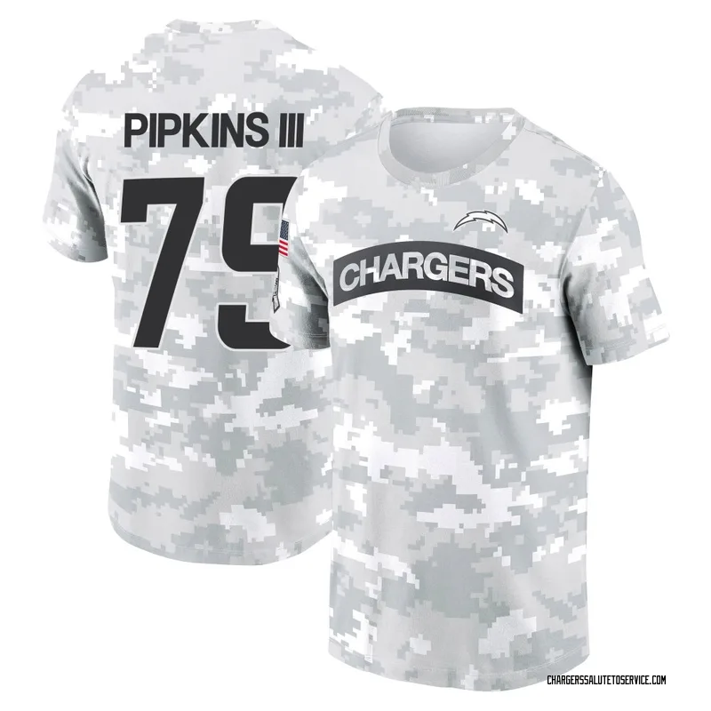 Youth Trey Pipkins III Los Angeles Chargers Camo Arctic 2024 Salute to Service Performance T-Shirt