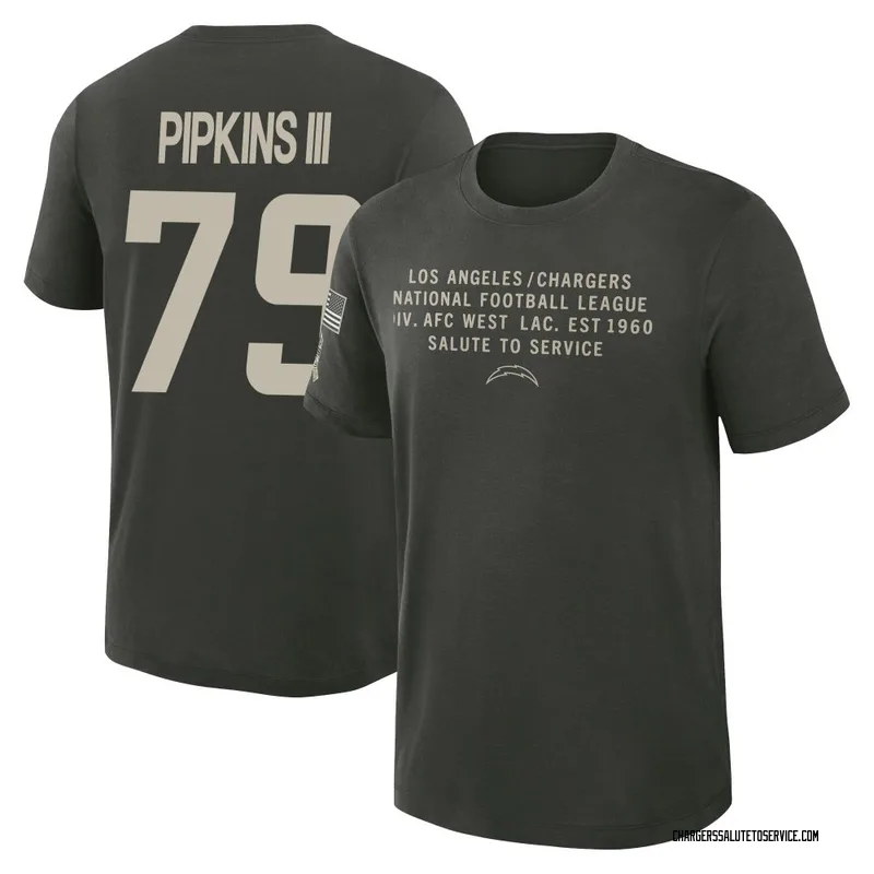 Youth Trey Pipkins III Los Angeles Chargers Green Dark/ 2025 Salute to Service Sideline Slub T-Shirt