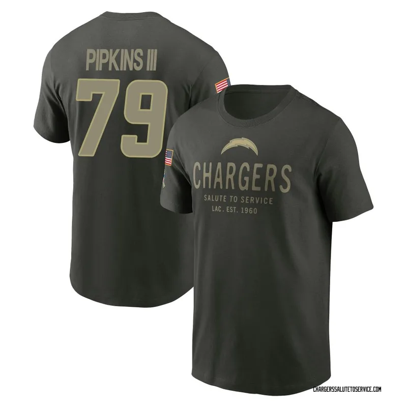 Youth Trey Pipkins III Los Angeles Chargers Green Forest/ 2025 Salute to Service Sideline Primary Edge T-Shirt