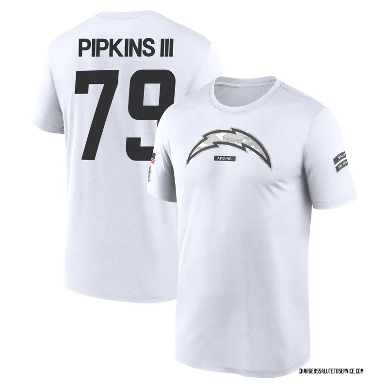Youth Trey Pipkins III Los Angeles Chargers Legend White 2024 Salute to Service Performance T-Shirt