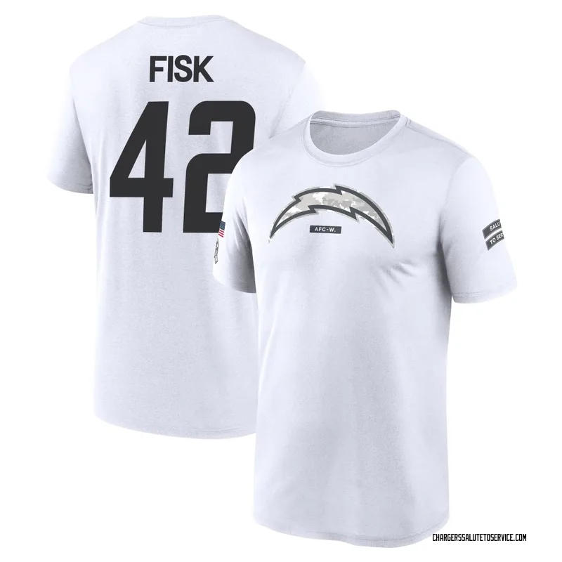 Youth Tucker Fisk Los Angeles Chargers Legend White 2024 Salute to Service Performance T-Shirt