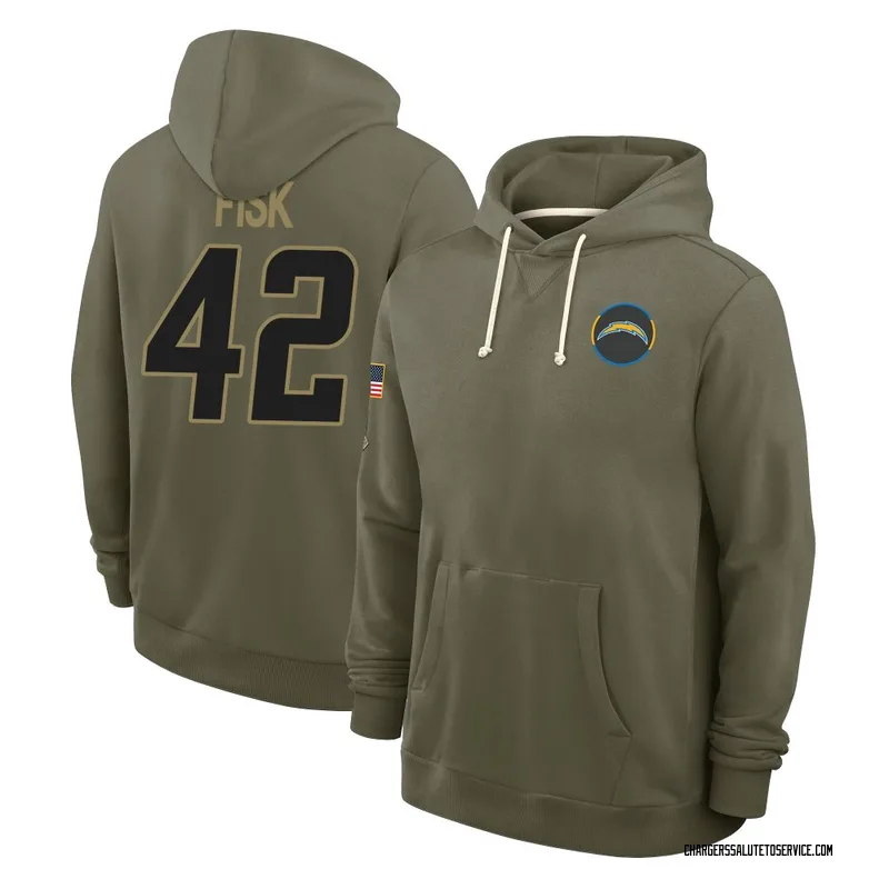 Youth Tucker Fisk Los Angeles Chargers Olive 2025 Salute to Service Hoodie